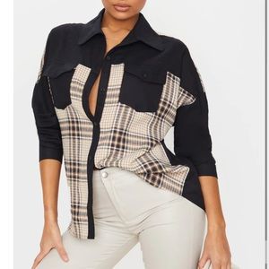 Checkered collar shirt